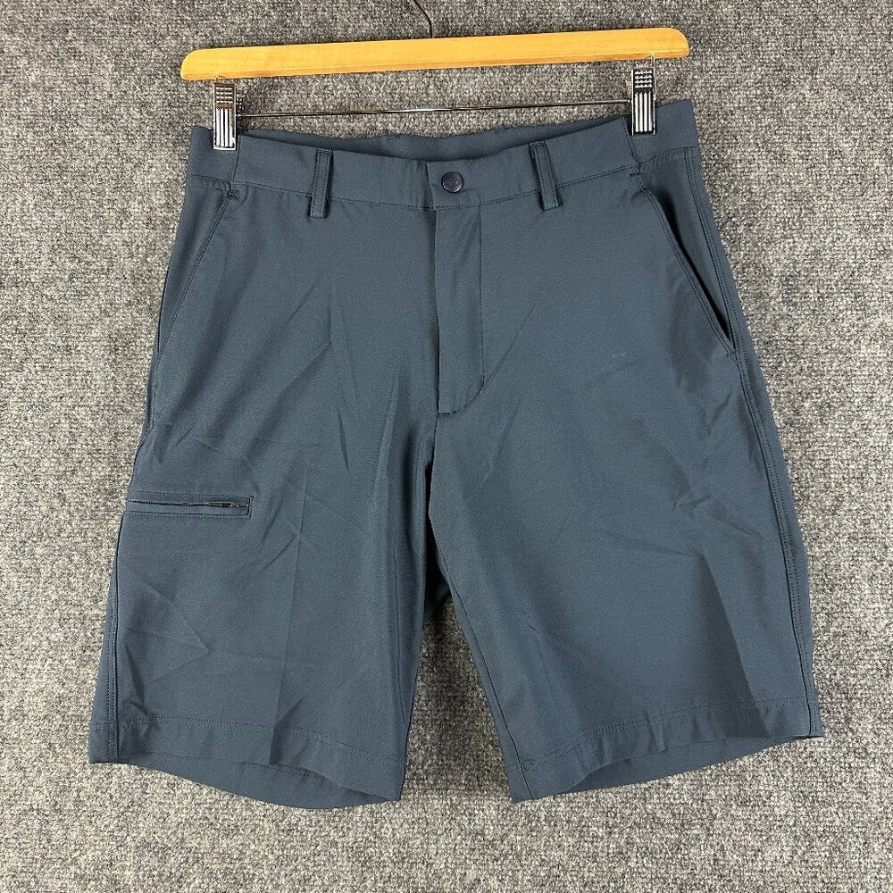Greg Norman Shorts Mens 30 Blue Stretch Flat Front Pockets Golf Bermuda